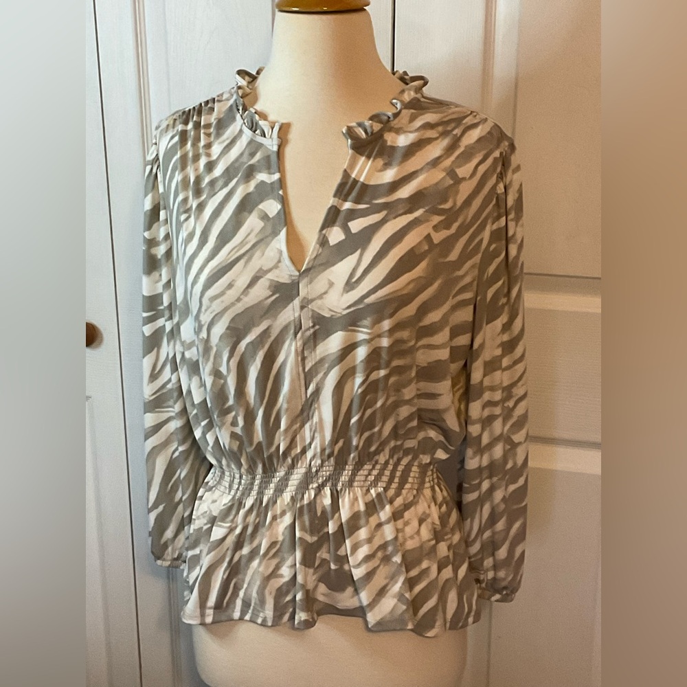 Simply Vera Vera Wang Zebra Blouse Top Medium